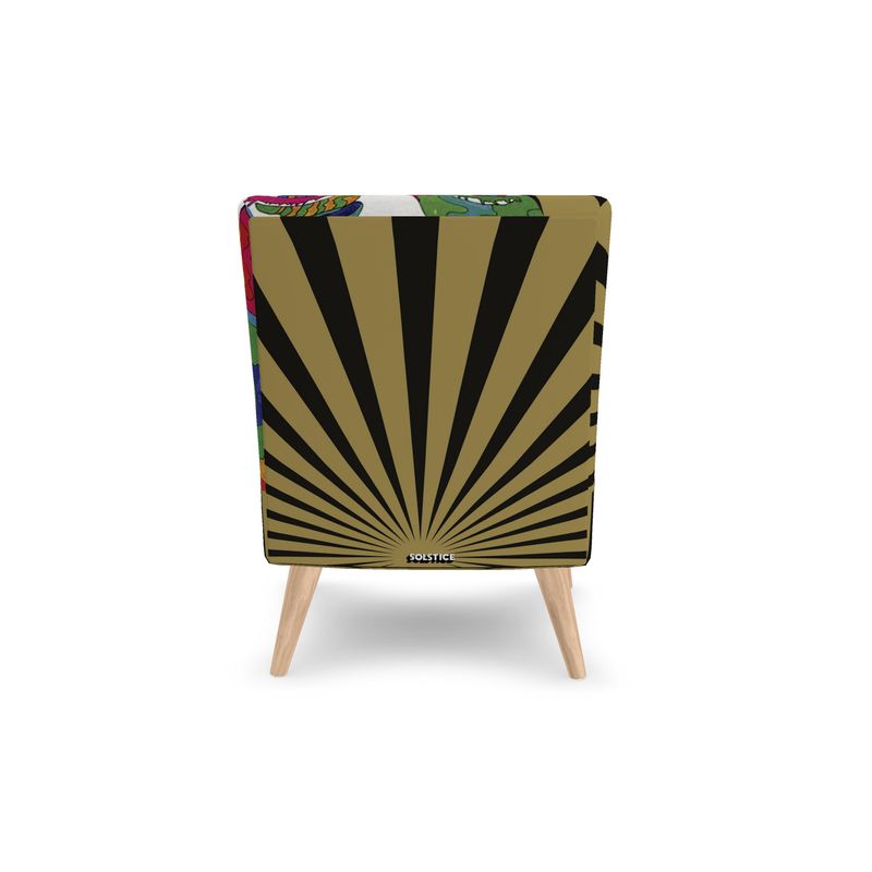 Trendy SOLSTICE Armchair with Pop Art Sun Rays, by AFANADOR