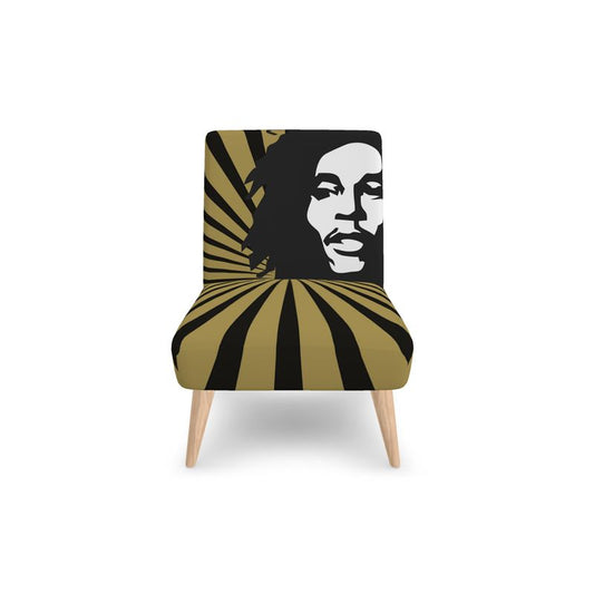 Trendy SOLSTICE HENDRIX armchair with pop art sun rays, designed by AF