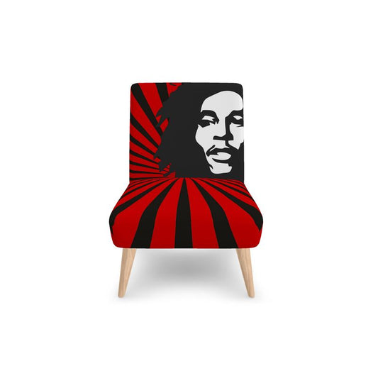 SOLSTICE HENDRIX red armchair with pop art sun rays  by AFANA