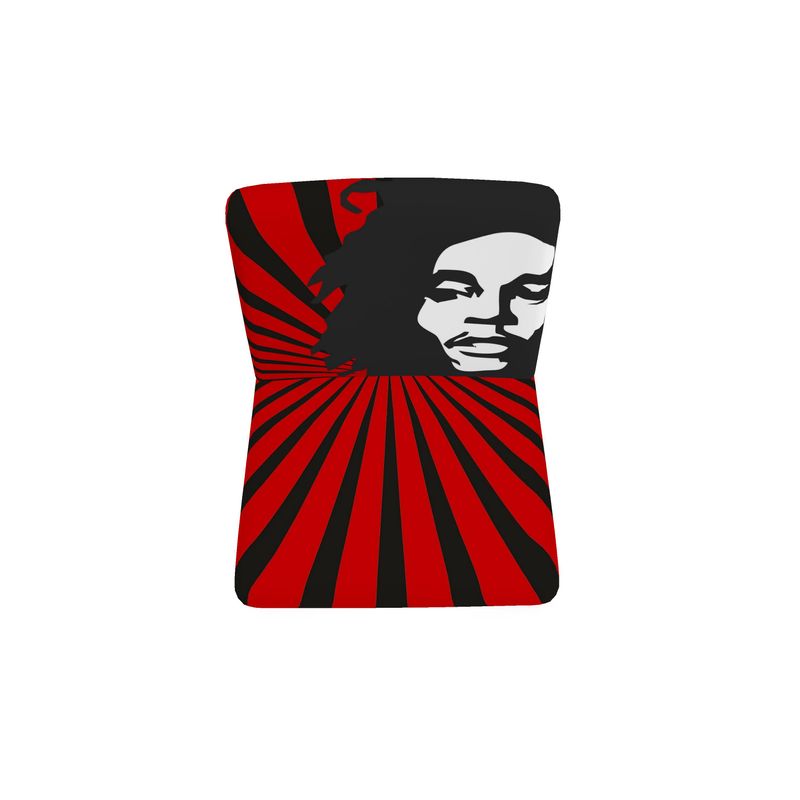 SOLSTICE HENDRIX red armchair with pop art sun rays  by AFANA