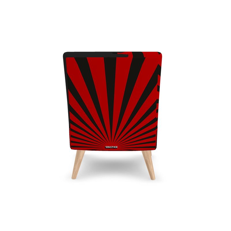 SOLSTICE HENDRIX red armchair with pop art sun rays  by AFANA