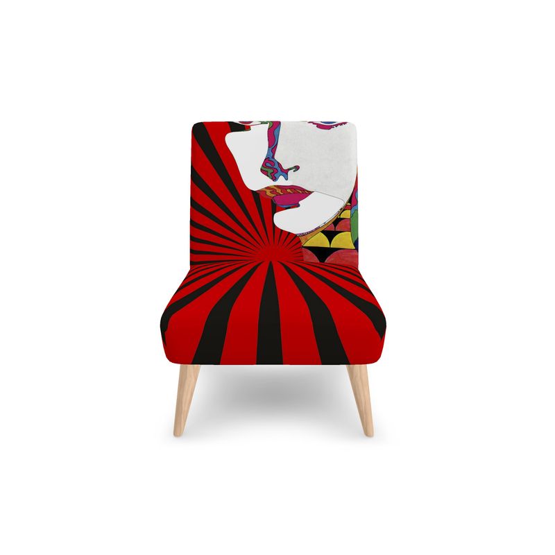 SOLSTICE Armchair with Pop Art Face and Sun Rays by AFANADOR