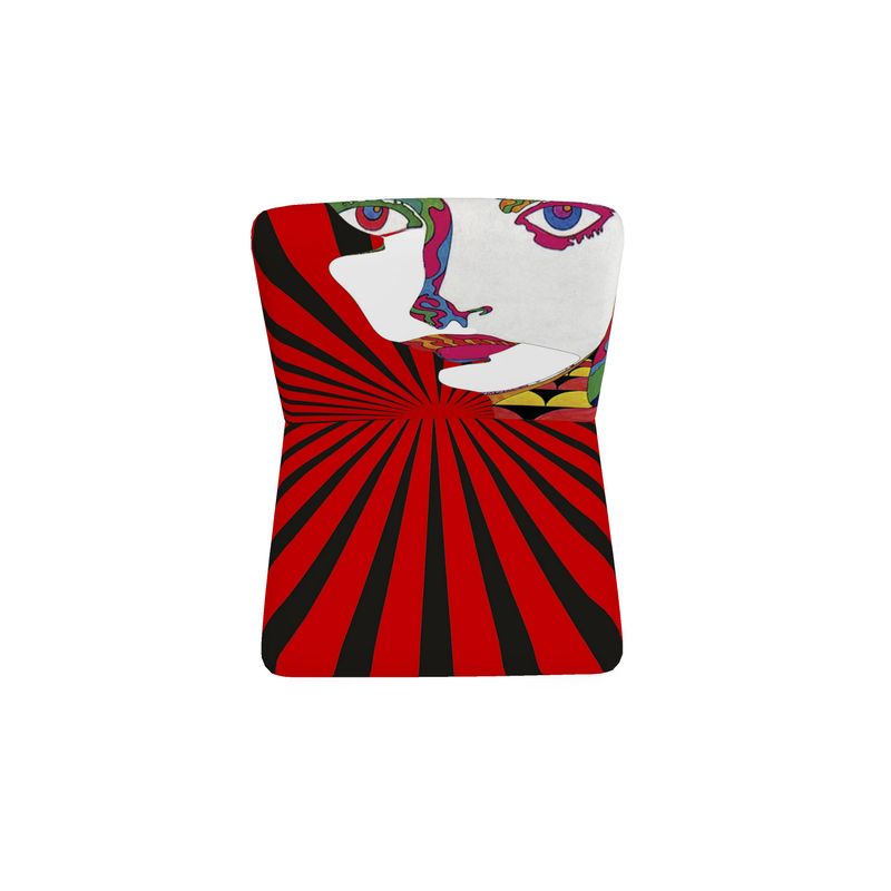 SOLSTICE Armchair with Pop Art Face and Sun Rays by AFANADOR