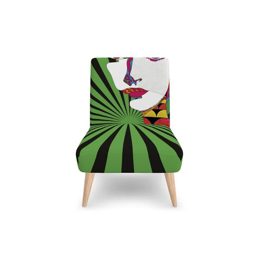 SOLSTICE green Armchair with Pop Art Face and Sun Rays, by AF