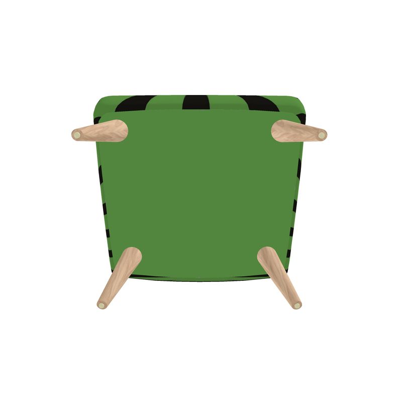 SOLSTICE green Armchair with Pop Art Face and Sun Rays, by AF