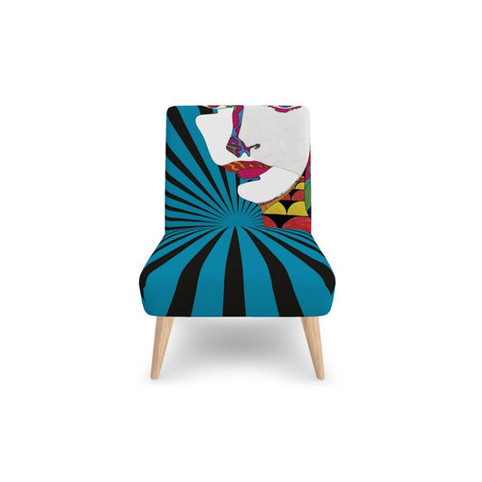 Trendy SOLSTICE armchair with Pop Art Face and Sun Rays by A