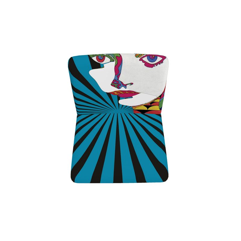 Trendy SOLSTICE armchair with Pop Art Face and Sun Rays by A