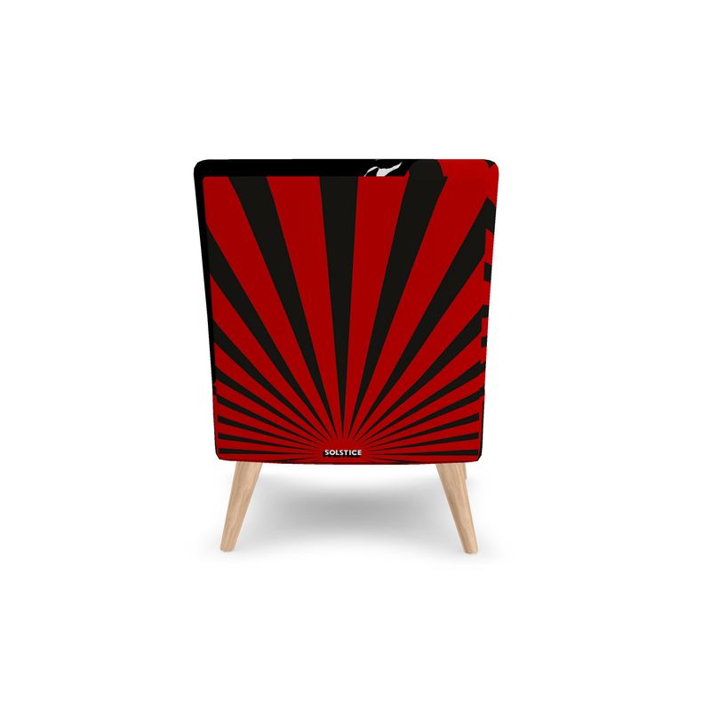 SOLSTICE Morrison armchair with Pop Art Sun rays, designed by AFANADOR