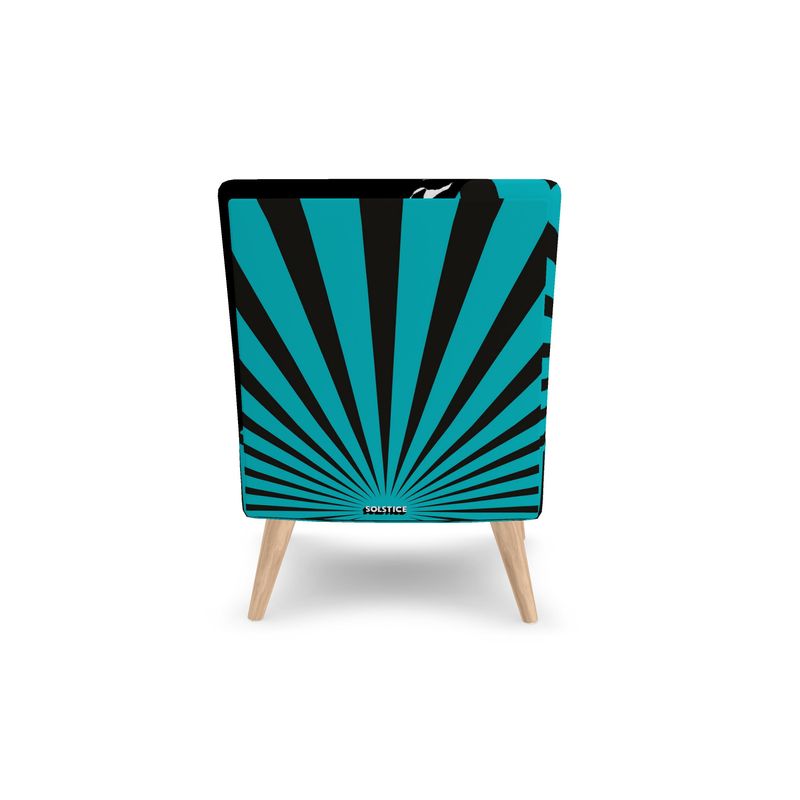 SOLSTICE Morrison turquoise armchair Pop Art Sun Rays, by AFANADOR