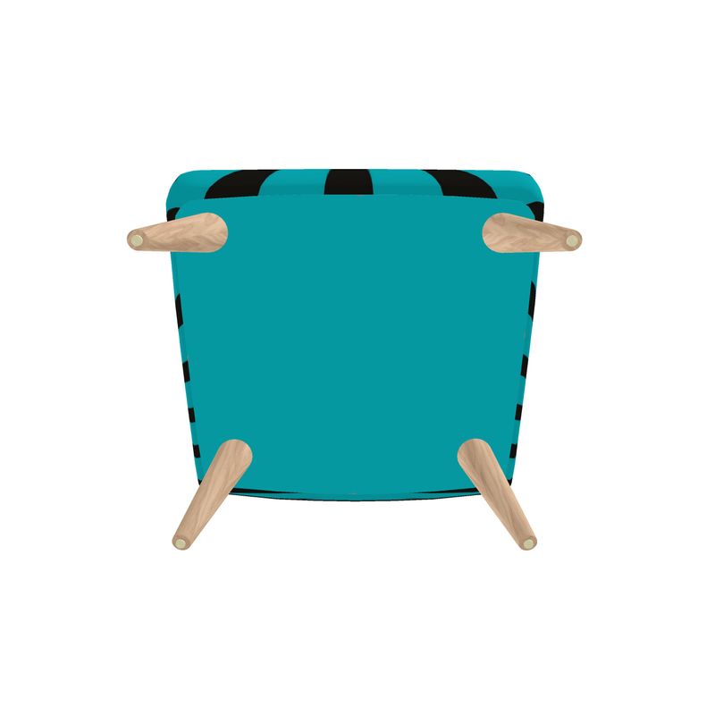 SOLSTICE Morrison turquoise armchair Pop Art Sun Rays, by AFANADOR