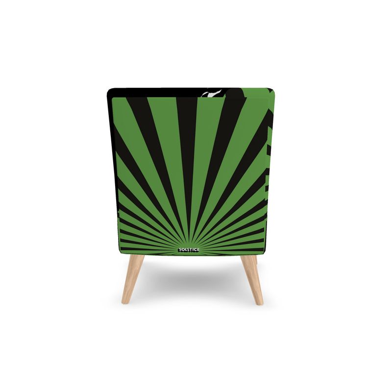 SOLSTICE Morrison Green armchair with Pop Art sun rays by AFANADOR