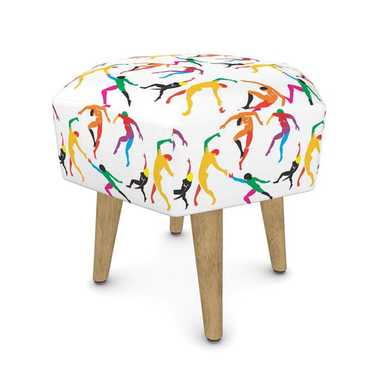 Solstice Hexagone Footstool with multicolored Matisse dancers