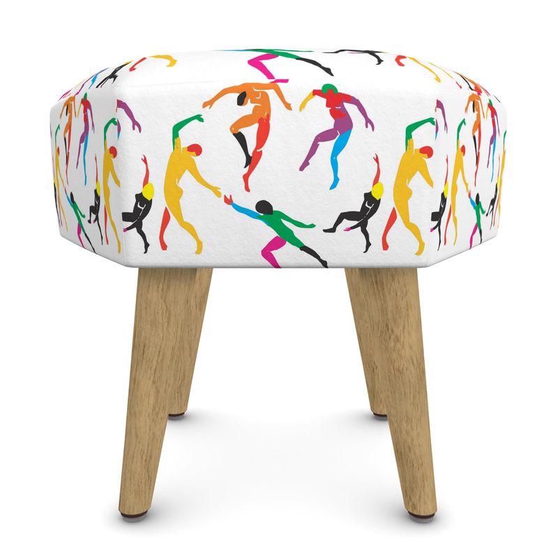 Solstice Hexagone Footstool with multicolored Matisse dancers