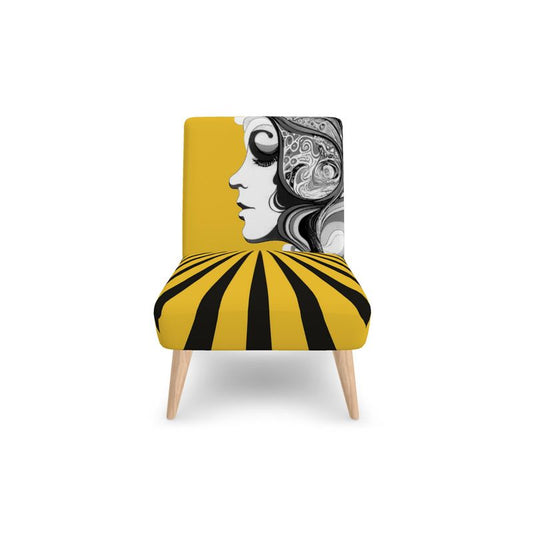 SOLSTICE Yellow Pop Art armchair face Sun rays