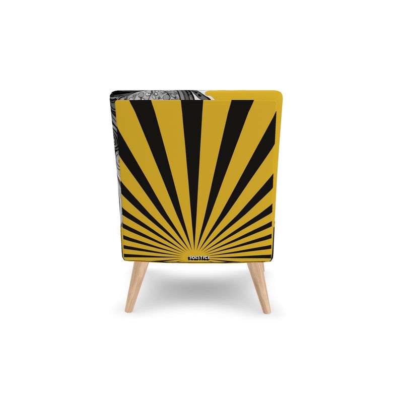 SOLSTICE Yellow Pop Art armchair face Sun rays