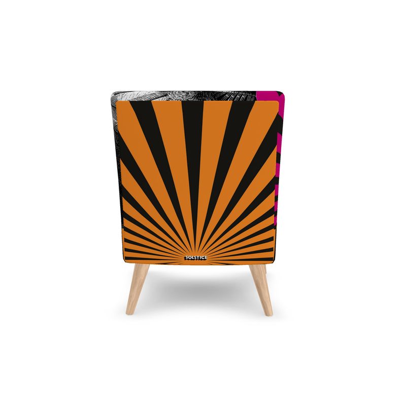SOLSTICE armleschair Native engraving Pop Art Sun rays ORANGE PINK