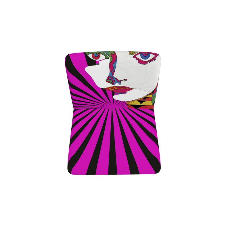 SOLSTICE Pink armless chair Pop Art face Sun Rays 10 colors available