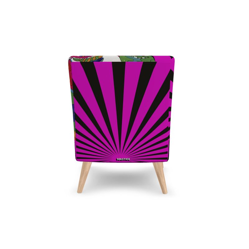 SOLSTICE Pink armless chair Pop Art face Sun Rays 10 colors available