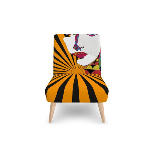 SOLSTICE armless orange chair Pop Art face Sun Rays 10 color available