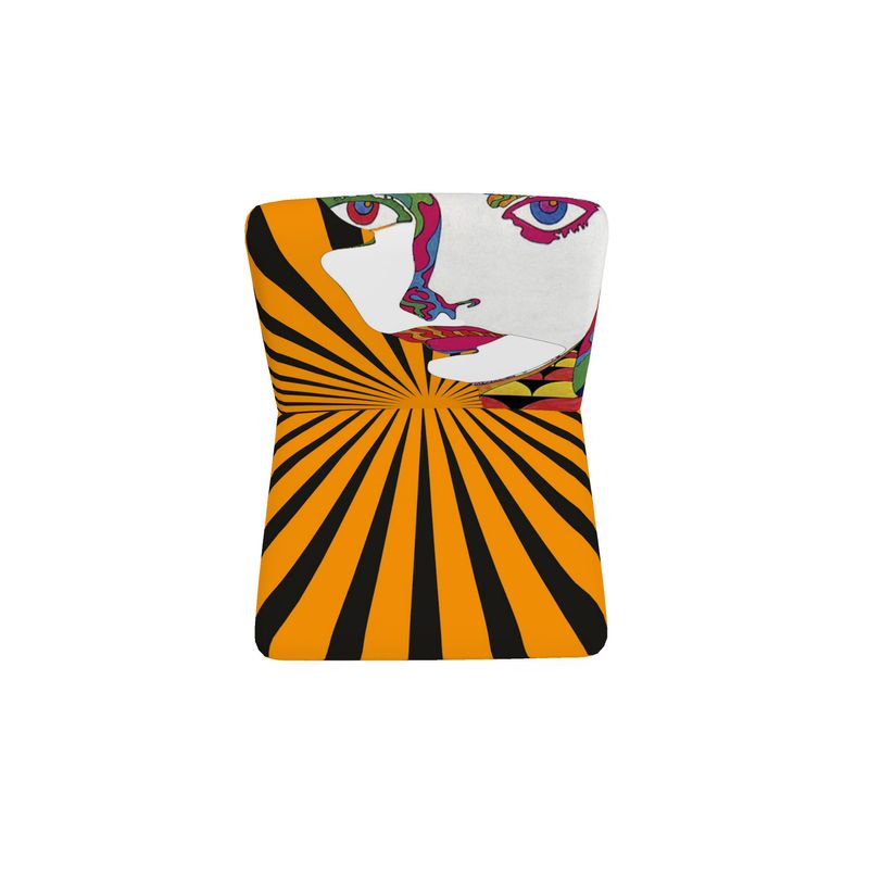 SOLSTICE armless orange chair Pop Art face Sun Rays 10 color available