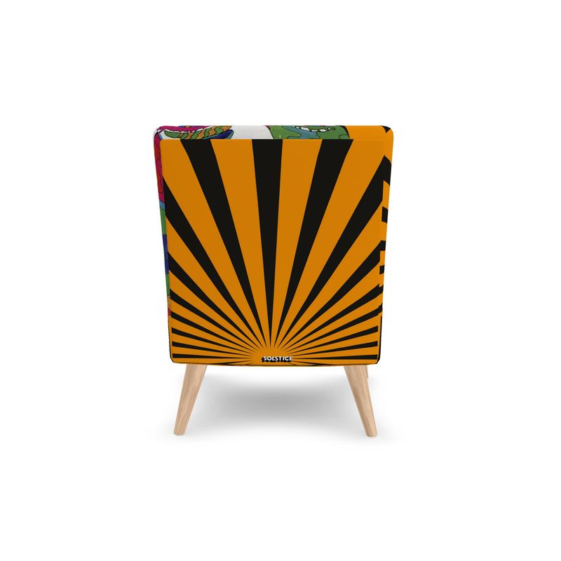 SOLSTICE armless orange chair Pop Art face Sun Rays 10 color available