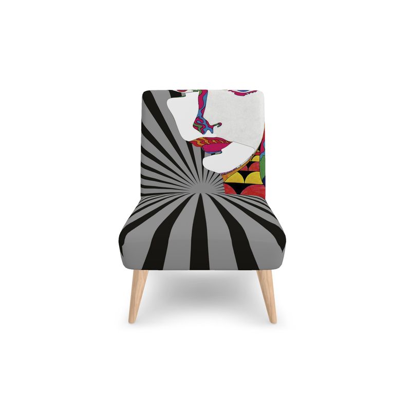 SOLSTICE armless gray chair Pop Art face Sun Rays 10 colors available