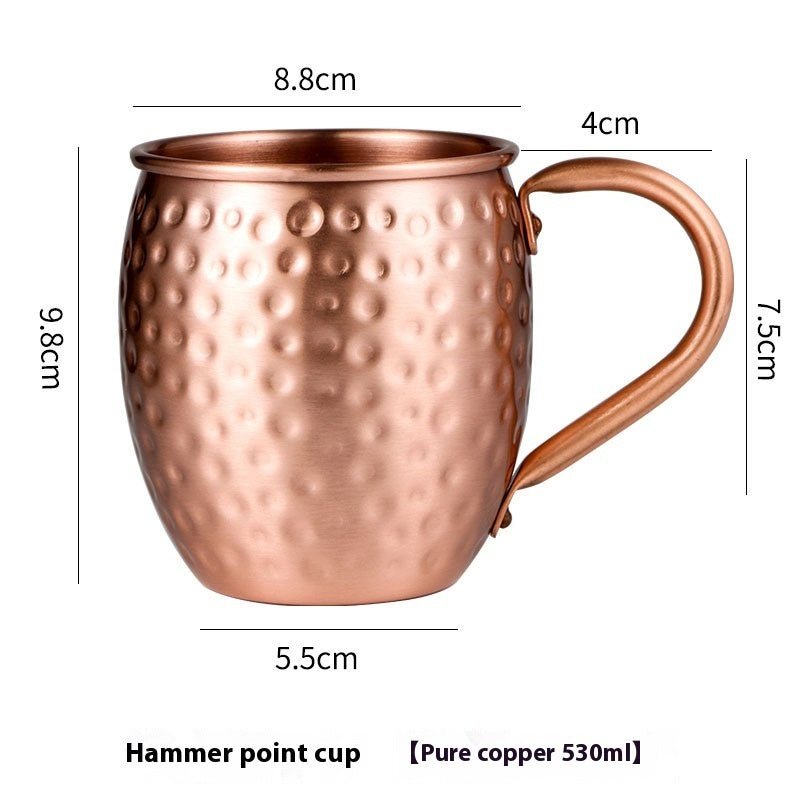 Cross-border Fine Copper Drum Cup Wholesale Cocktail Glass Fine Mug