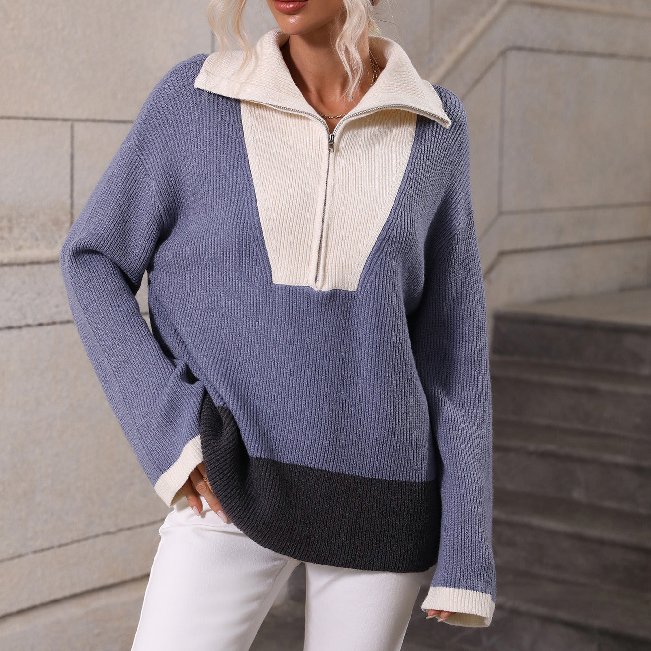 Trenddy Comfortable Zipper Pullover Women
