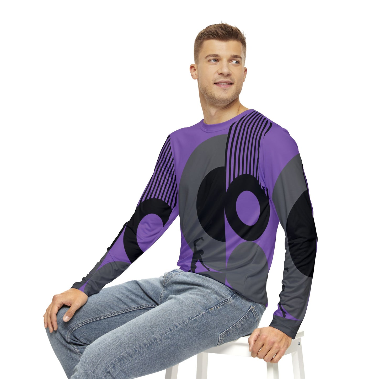 Copy of Men's SOLSTICE BAUHAUS Long Sleeve Shirt white (AOP)