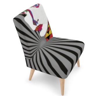 SOLSTICE Pink armless chair Pop Art face Sun Rays 10 colors available