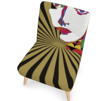 SOLSTICE armless chair Pop Art face Sun Rays 10 colors available
