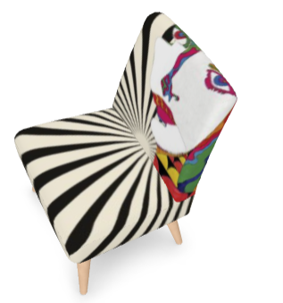 SOLSTICE armless chair Pop Art face Sun Rays 10 colors available