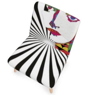 SOLSTICE armless chair Pop Art face Sun Rays 10 colors available