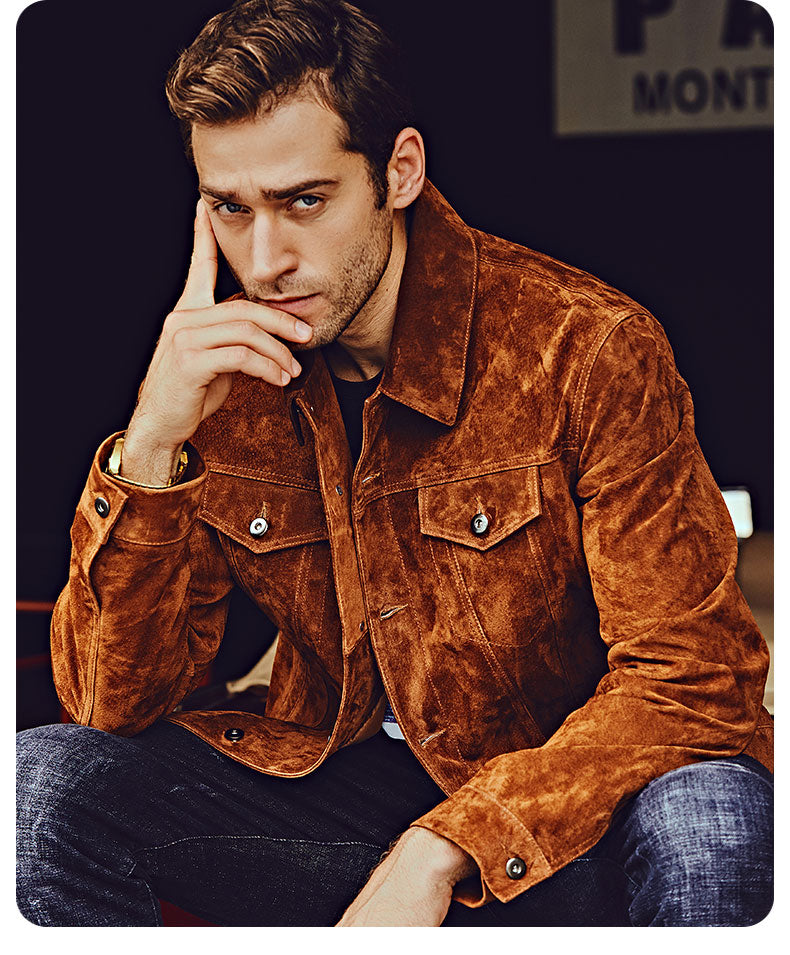 Infashion Leather Biker Jacket For Men