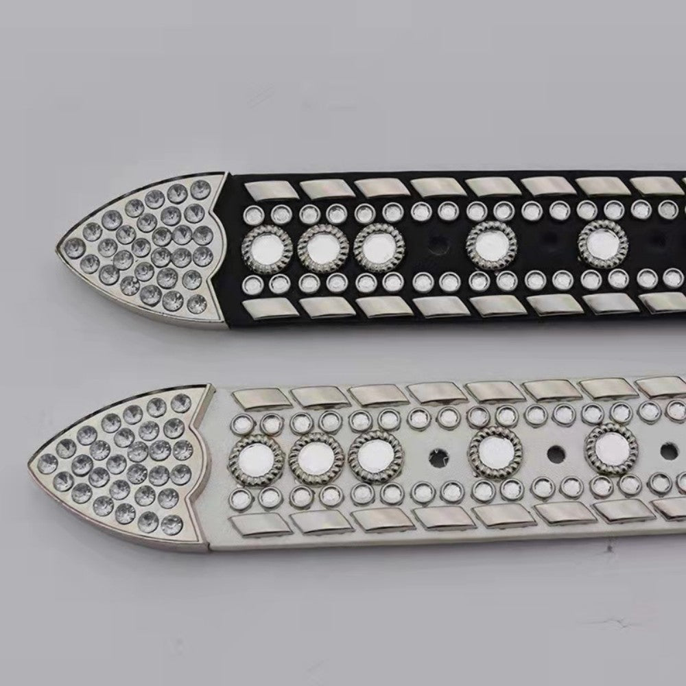 Punk Glam Style Belt With Metal Decoration