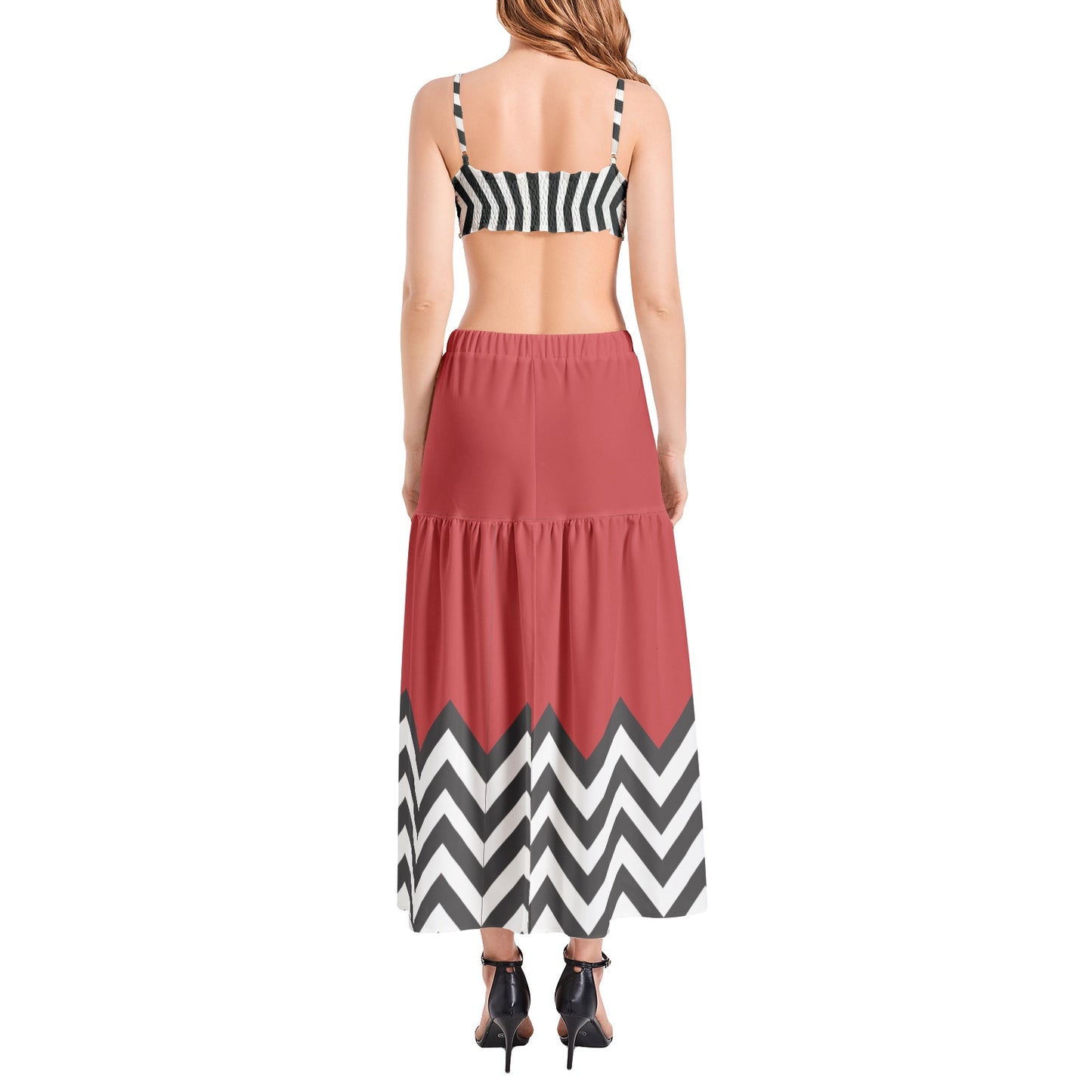 Solstice ethnic Bralette Top and High Slit Thigh Skirt Set