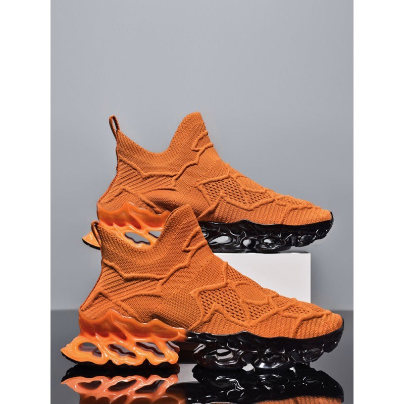 Trendy Men's Shoes Summer Breathable Mesh Fly-knit Solstice Style Sneakers