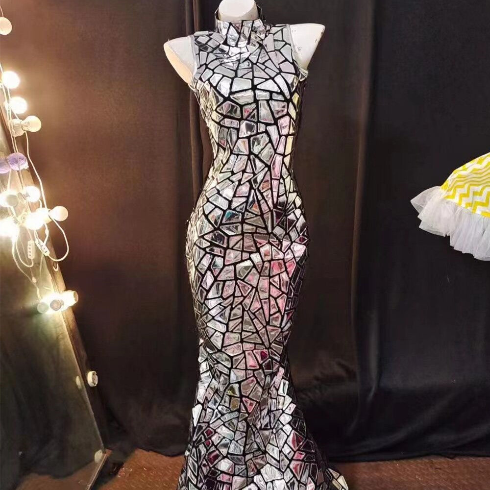 Fantastic Women's  Fashion Model Runway killing Mirrors dress