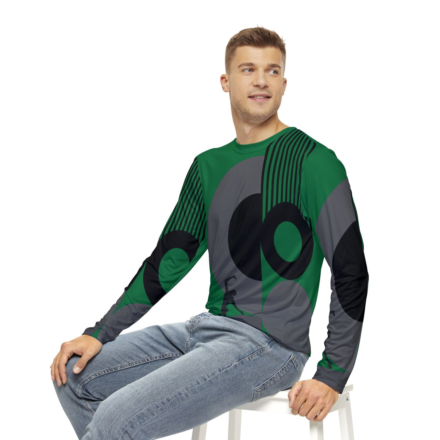 SOLSTICE BAUHAUS Long Sleeve Shirt dark green (AOP)