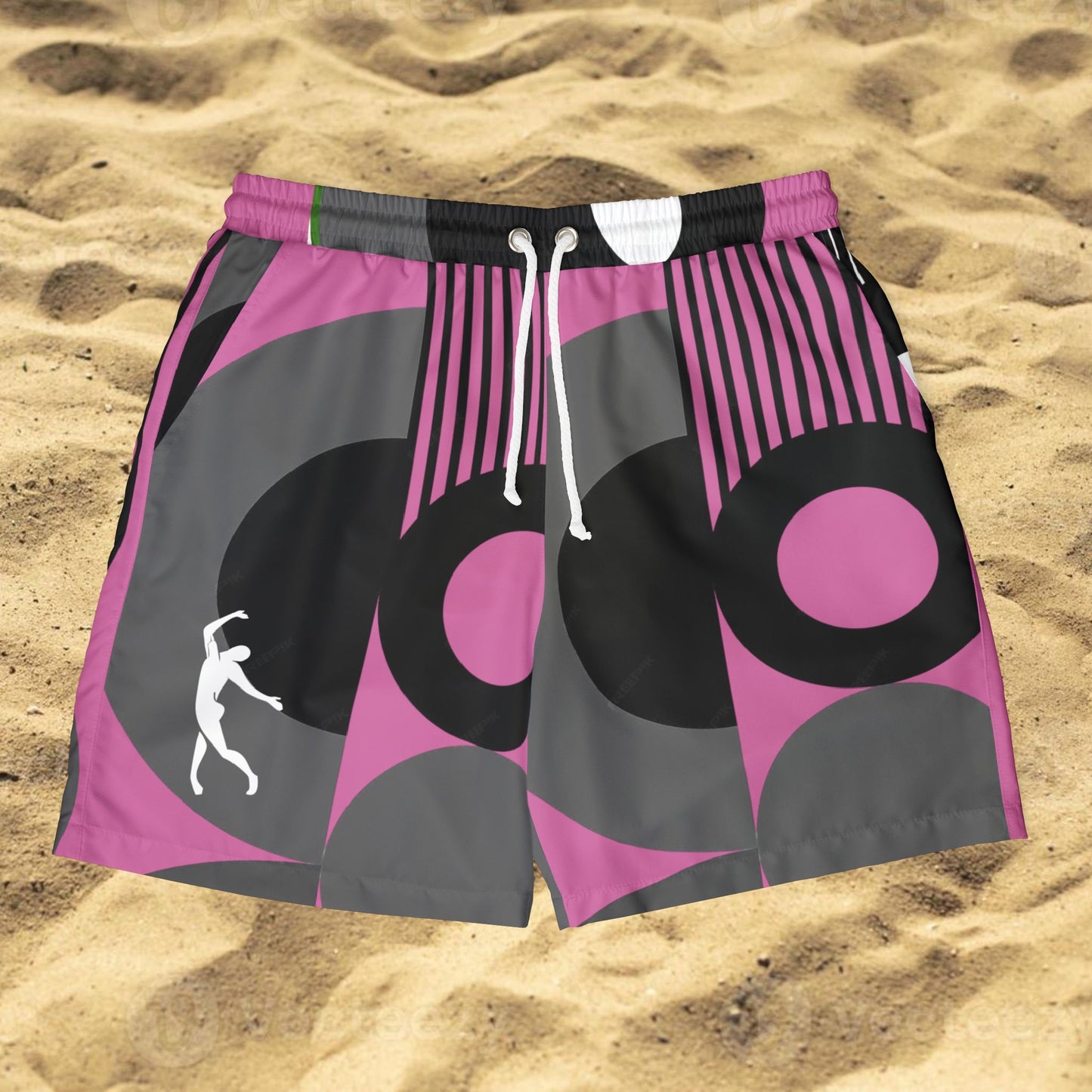 SOLSTICE Bauhaus Pink Swim Shorts (AOP)