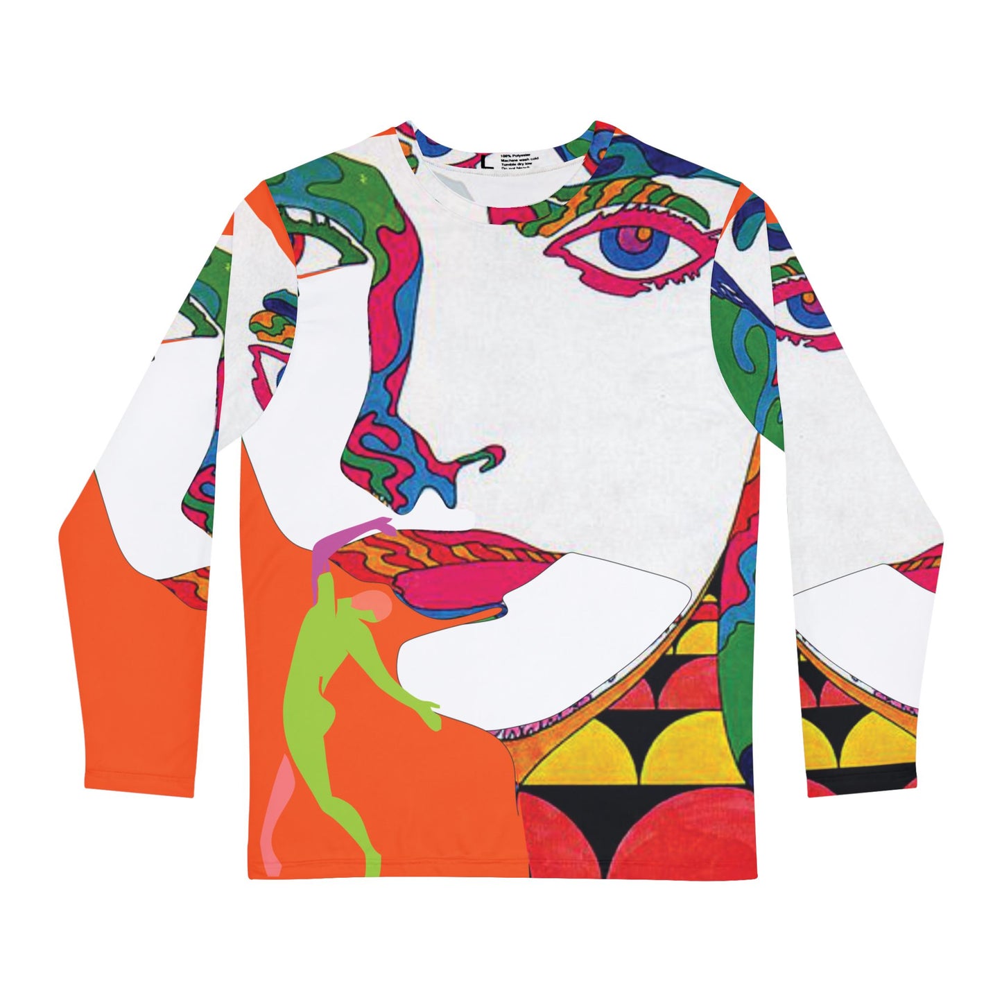 Men's POP ART Long Sleeve orange Shirt (AOP)