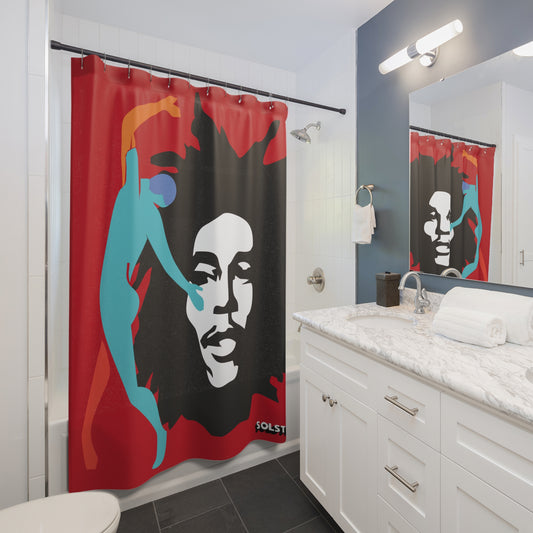 SOLSTICE Hendrix Red Shower Curtain 7