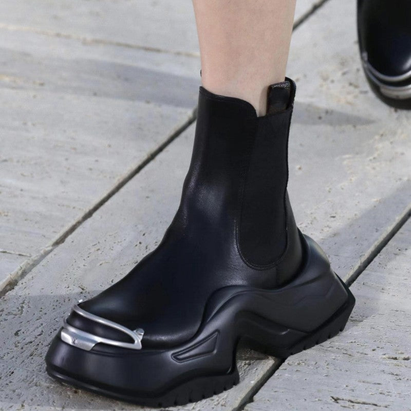 Shoes designer Men's Thick-soled Inner Elevating Boots