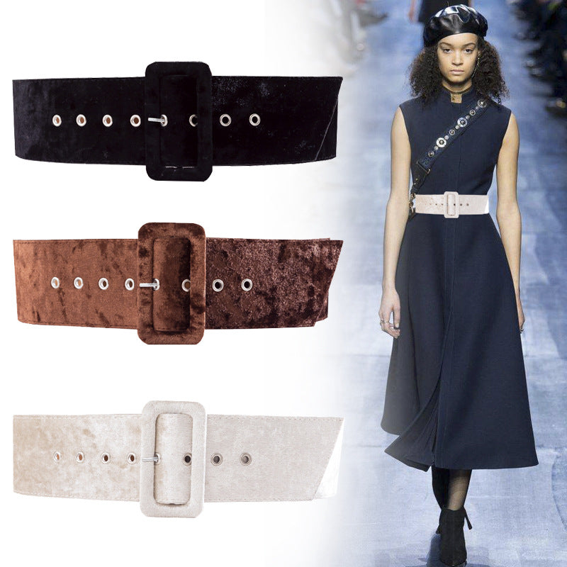 Autumn And Winter Timeless Golden Silk Velvet Belt Ladies