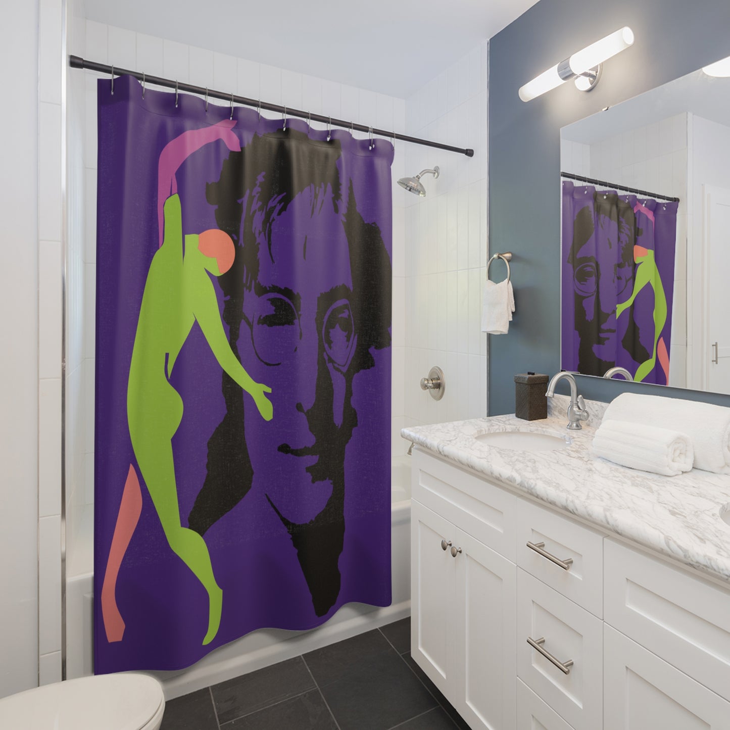 SOLSTICE Lennon Shower Curtain purple 6