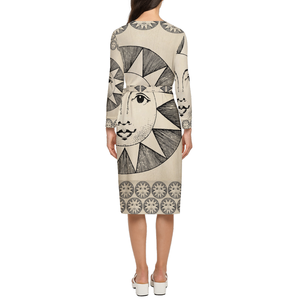 Solstice Women's ¾ Sleeve Wrap Dress-Heavy Knit by AFANADOR