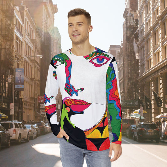Men's POP ART Long Sleeve black Shirt (AOP)