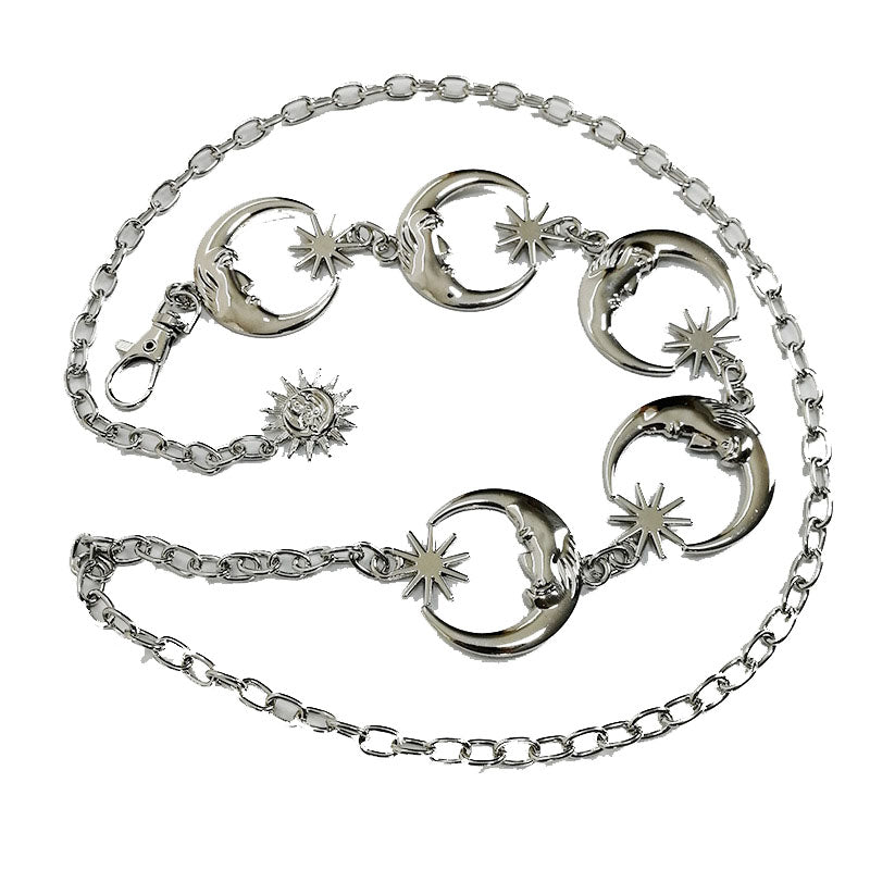 Fashion waist chain belt with suns and moons