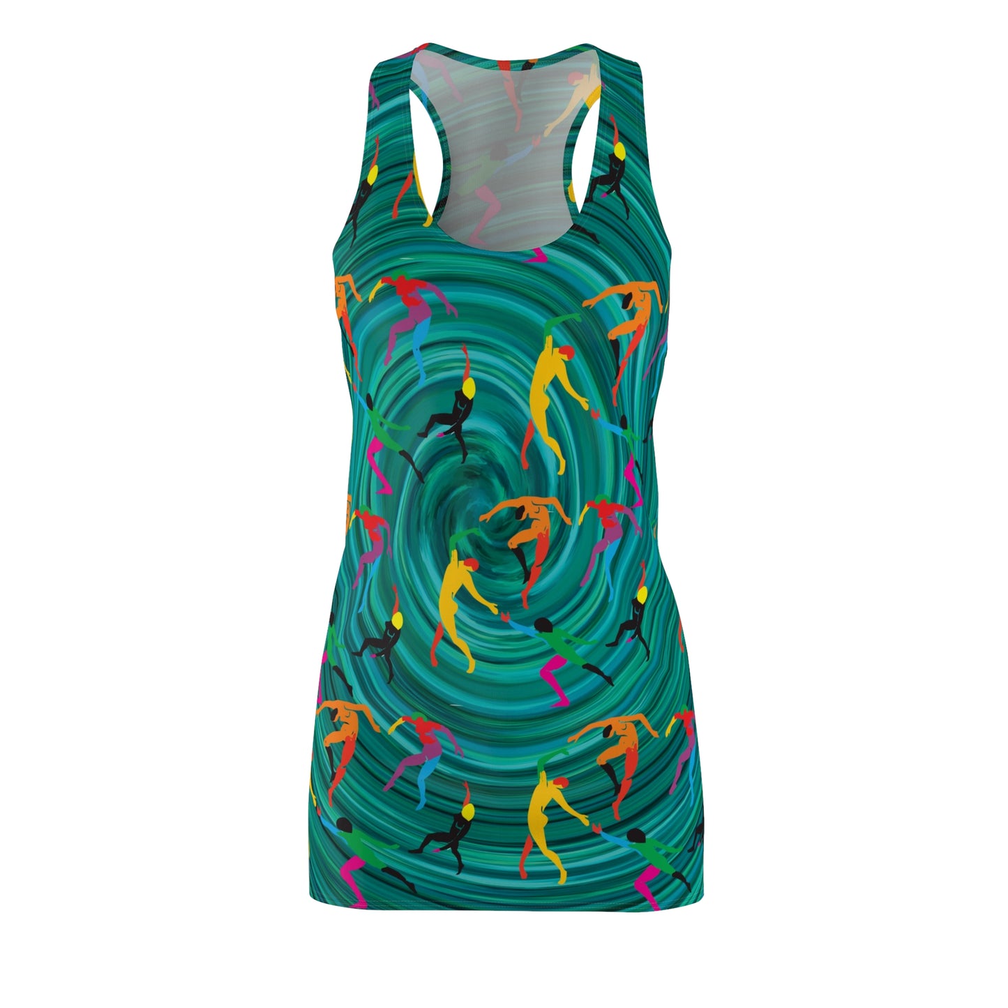 Women's SOLSTICE DANCE gree turquoise Cut & Sew Racerback Dress (AOP)