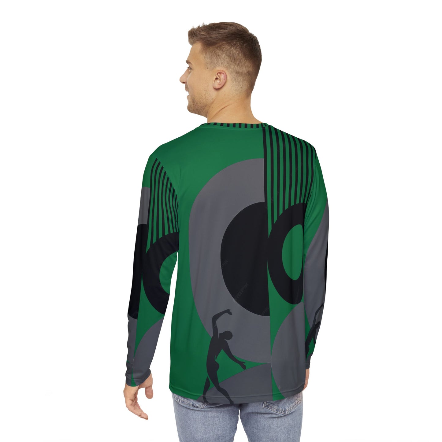 SOLSTICE BAUHAUS Long Sleeve Shirt dark green (AOP)